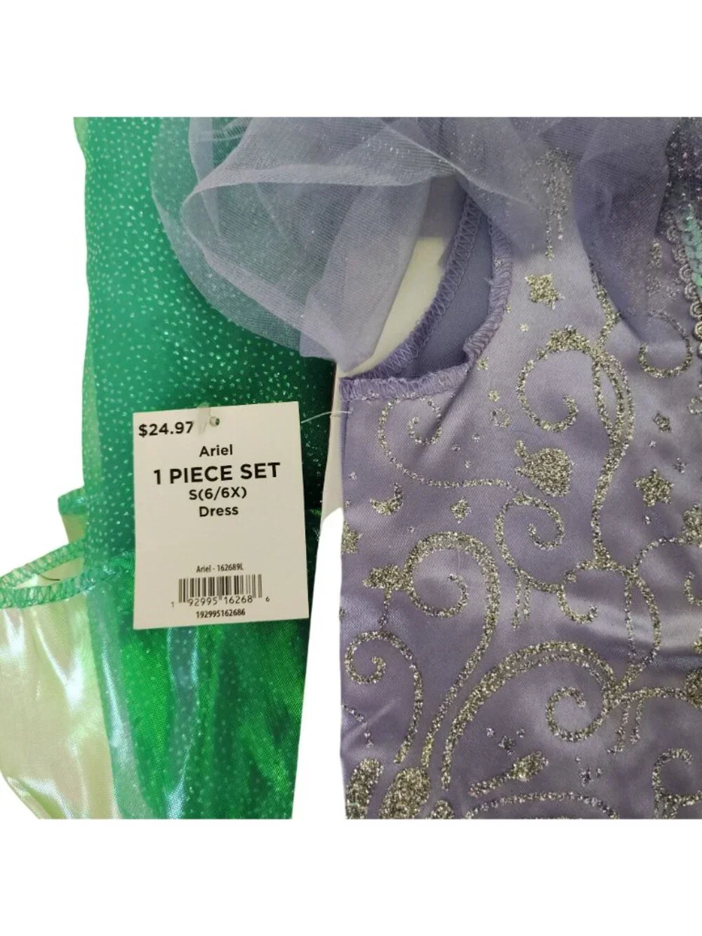 Disguise Disney Princess Girls S (6/6X) Deluxe Ariel Dress Halloween Costume
